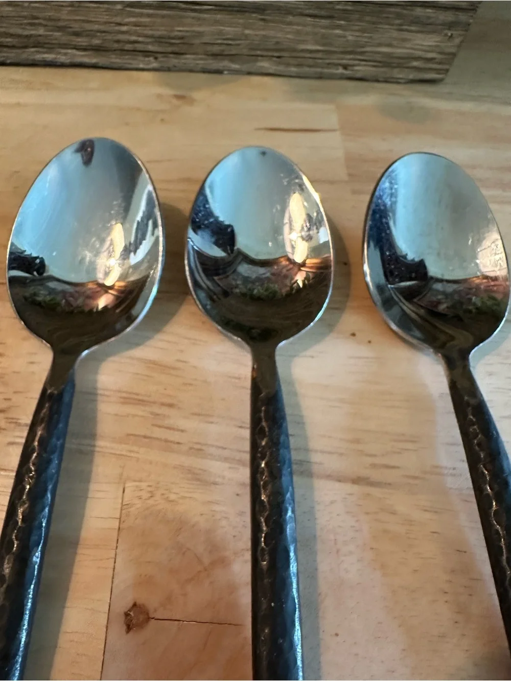 Gourmet Settings AVALON Stainless Hammered GS 18/10 Flatware 3 Large Spoons